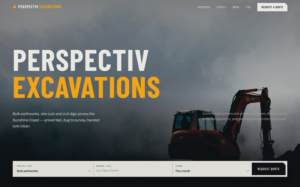 Excavation and civil trade website