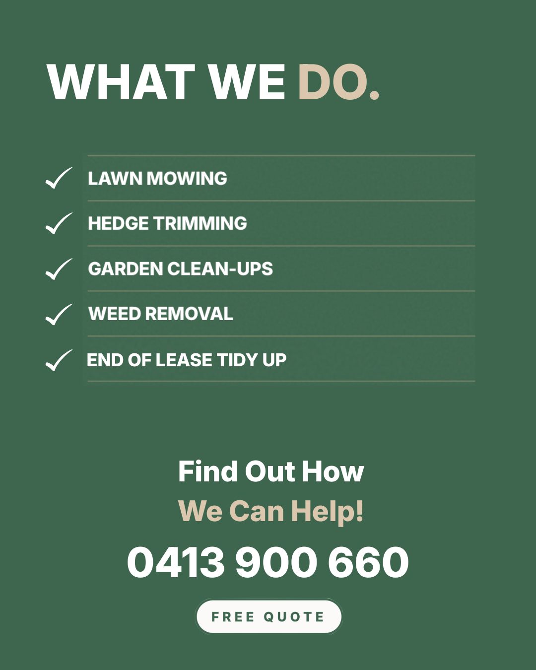 What We Do — services list post