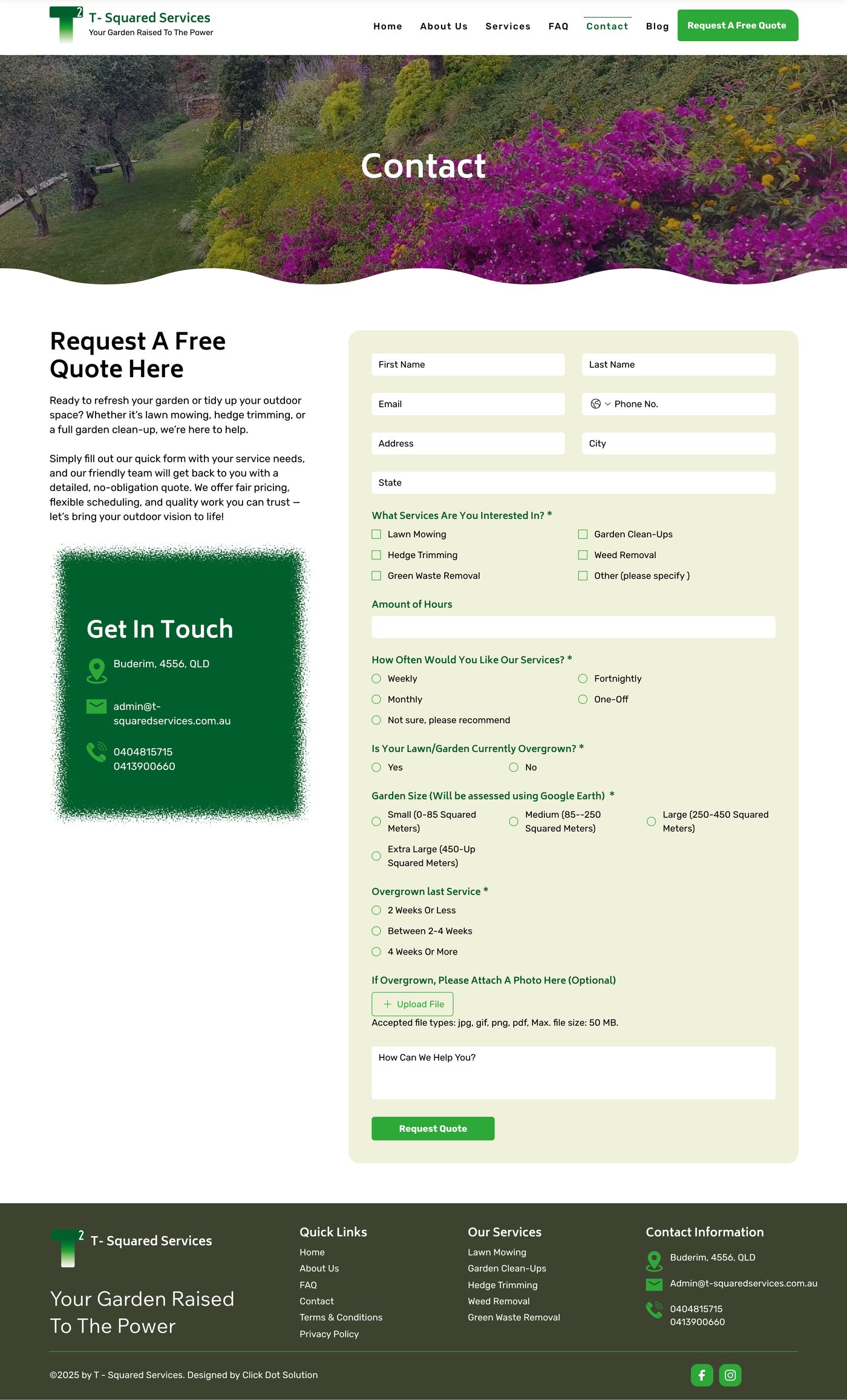 Old T-Squared Contact page